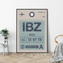 Ibiza Vintage Flight Luggage Tag Print, thumbnail 2 of 3