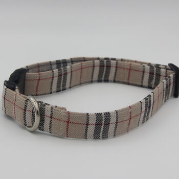 Beige Tartan Dog Collar, 5 of 10