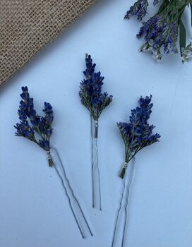 Dried Lavender Flower Hair Pins, 8 of 8