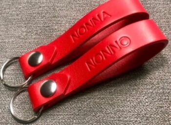 Personalised Red Leather Keyring, 8 of 10