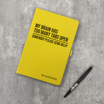 Personalised A5 My Brain Has Too Many Tabs Notebook, 2 of 9