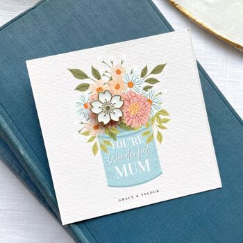 Mother’s Day Flower Enamel Pin Gift – “You’re Wonderful Mum” Floral Lapel Pin In Gift Box, 6 of 12