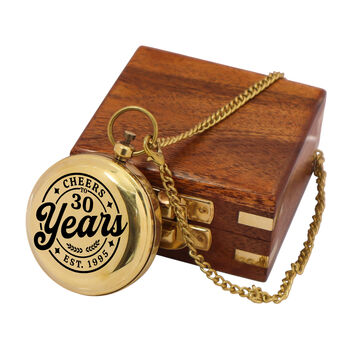 Personalised 30th Birthday Two Inch Brass Sundial Compass Gift, 5 of 10