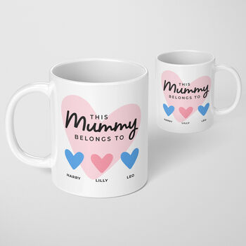 Mum Mummy Personalised Heart Mug Mothers Day Birthday, 2 of 5