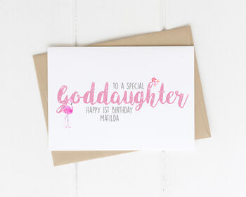 Personalised Girls Flamingo Birthday Card, 5 of 8