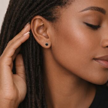 Sterling Silver Onyx Micro Stud Earrings – 4mm, 3 of 4