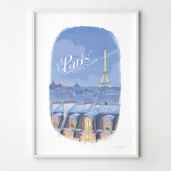 Paris Skyline At Night Fine Art Print, 4 of 5