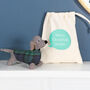 Tartan Plaid Dachshund Sausage Dog Rattle And Bag, thumbnail 1 of 4