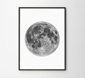 Set Of Three Black And White Moon Phases Prints, 2 of 7