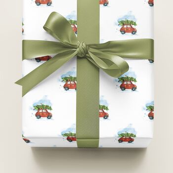 Premium Quality Coming Home For Christmas Car Gift Wrapping Paper, Superior Thickness, 3 of 7