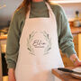 Personalised Floral Wreath Apron For The Home, thumbnail 3 of 3