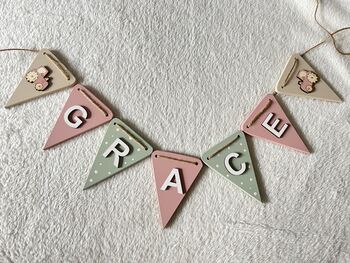 Farm Bunting Personalised Wooden Tractor Bunting For Nursery, 11 of 12