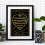 Wedding Heart Personalised Print, thumbnail 5 of 8