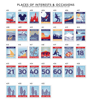 Stamp Art Destination Personalised Print 16 Stamps, 12 of 12