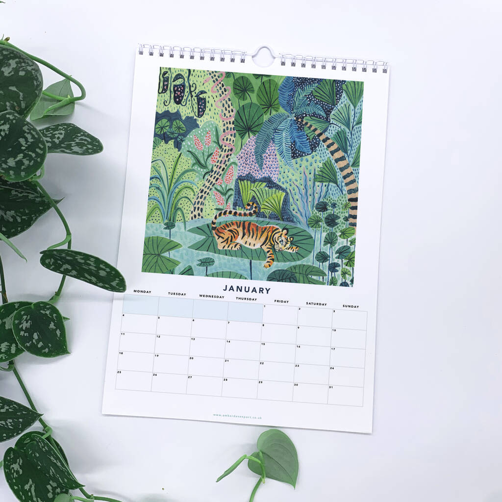 2021 Jungle Wall Calendar By Amber Davenport