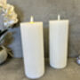 23cm White Ribbed LED Pillar Candle – Real Wax, thumbnail 10 of 12
