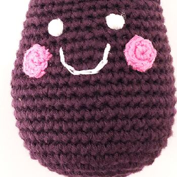 Handmade Friendly Aubergine Fair Trade Toy, 4 of 4