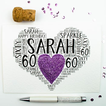 Personalised 60th Birthday Sparkle Card, 4 of 5