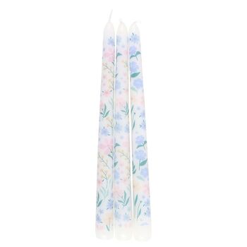 Set Of Three Ditsy Floral Taper Candles, 2 of 2