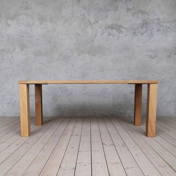 Bow Live Edge Solid Oak Dining Table, 2 of 5