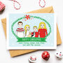 Personalised Christmas Family Portrait Card Or Pack, thumbnail 2 of 8