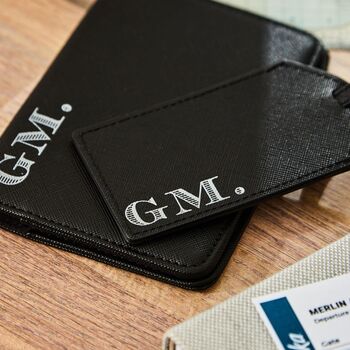 Personalised Black Bold Monogrammed Travel Set, 3 of 4