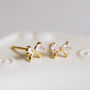 Dainty Gold Plated Bow Stud Earrings, thumbnail 1 of 6