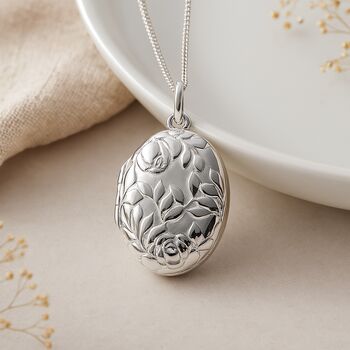 Personalised Sterling Silver Queen Of Flowers Locket, 2 of 12