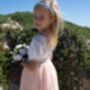 Anastasia In Blush/Apricot ~ Flower Girl | Party Dress, thumbnail 2 of 4