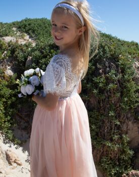 Anastasia In Blush/Apricot ~ Flower Girl | Party Dress, 2 of 4