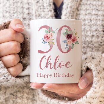 Personlised Floral Milestone Age Mug, 3 of 9