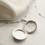 Sterling Silver Floral Round Locket Necklace, thumbnail 4 of 8