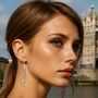 Art Deco Rose/Gold Plated Sterling Silver Drop Earrings, thumbnail 3 of 6