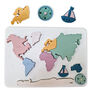 Montessori Silicone Puzzle Continents And Seas Map, thumbnail 1 of 8
