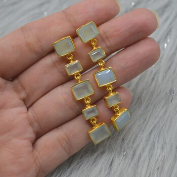 Orange Carnelian Earrings Or Aqua Chalcedony Earrings, 2 of 12