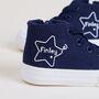 Personalised Navy Star High Top Trainers, thumbnail 2 of 4