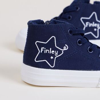 Personalised Navy Star High Top Trainers, 2 of 4