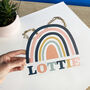 Muted Rainbow Hanging Room Sign, thumbnail 6 of 7