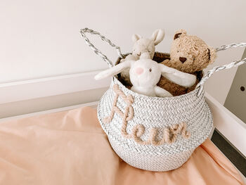 Personalised White Nursery Basket, 2 of 4