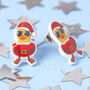 Festive Santa Duck Resin Christmas Earrings, thumbnail 4 of 6