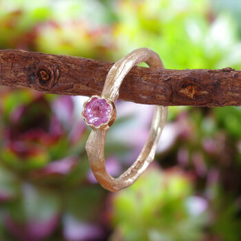A Powder Pink Sapphire Ring In Nine Carat Yellow Gold, 2 of 5