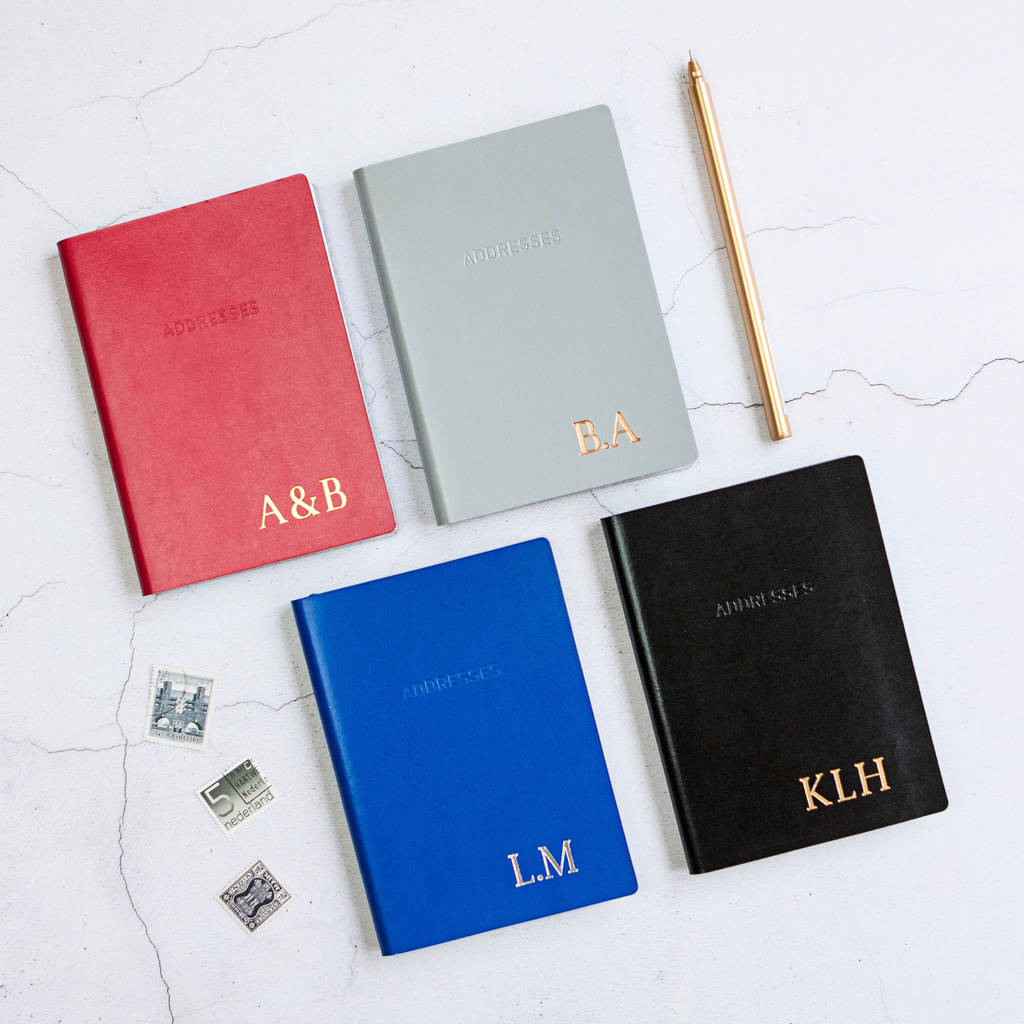 Slim Personalised Leather Address Book By Be Golden