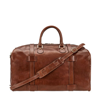 Personalised Leather Large Travel Bag 'Flero Large', 5 of 12