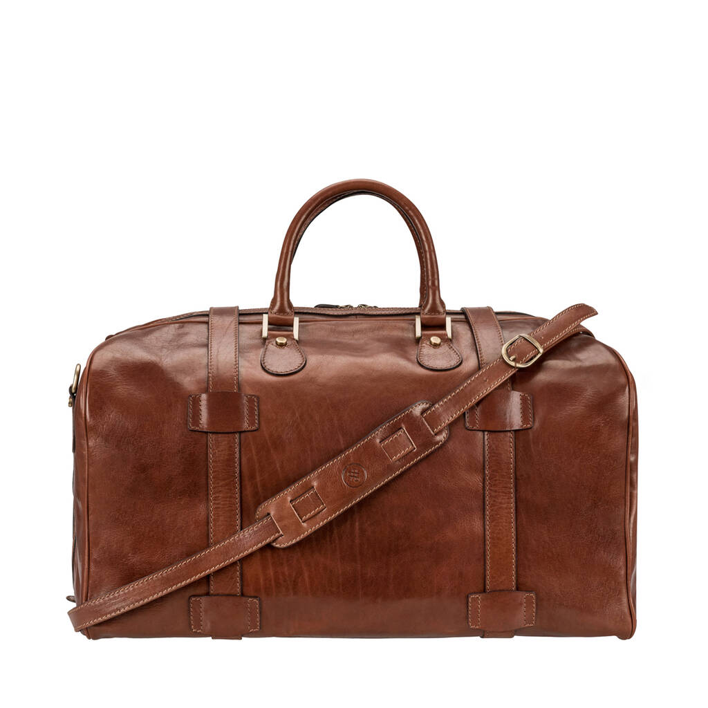 Personalised Leather Large Travel Bag 'Flero Large' By Maxwell Scott ...
