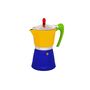 Italian Moka Pot Espresso Maker In Yellow And Blue, thumbnail 1 of 3