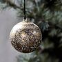 Set Of Two Gold Painted Papier Mâché Bauble, thumbnail 1 of 4