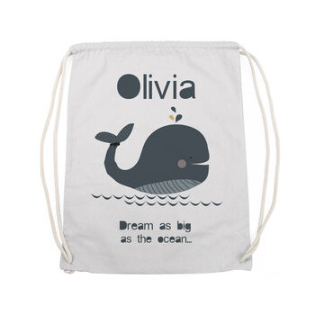 Personalised Children's Whale Pe Kit Bag, 12 of 12