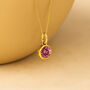 Personalised Gold Plated Sterling Silver October Pink Tourmaline Birthstone Necklace, thumbnail 1 of 11