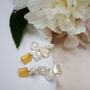 Petal Cascading Pearl Gold Plated Silver Earrings, thumbnail 2 of 3