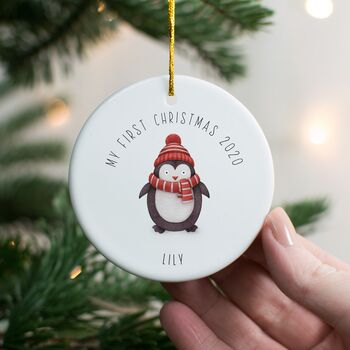 Personalised 1st Christmas Penguin Decoration, 4 of 6